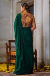 Shop_Anu Pellakuru_Green Saree Chinnon Chiffon Embroidered Zardosi Pre-draped Lehenga With Blouse _at_Aza_Fashions