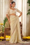 Shop_Anu Pellakuru_Off White Saree Tissue Silk Embroidery Sequin Lace Border Embellished Set _at_Aza_Fashions