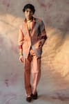 Buy_Jatin Malik_Pink Cotton Twill Embroidered Sponge Maytime Blazer With Trouser _at_Aza_Fashions