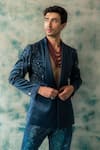 Jatin Malik_Blue Linen Silk Embroidered Abstract The Sage Blazer With Trouser _Online_at_Aza_Fashions