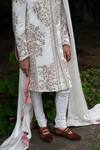 Buy_Jatin Malik_Ivory Linen Silk Embroidered Resham Fleur Sherwani Set _Online_at_Aza_Fashions