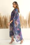 Meghna Panchmatia_Blue Silk Print Abstract V Neck Kaftan _Online_at_Aza_Fashions