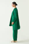 Buy_Shivani Bhargava_Green Silk Solid Flared Hem Pant _Online_at_Aza_Fashions