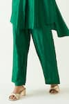 Shivani Bhargava_Green Silk Solid Flared Hem Pant _at_Aza_Fashions