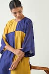 Shivani Bhargava_Blue Cotton Silk Sequin Round Detailed Tunic _at_Aza_Fashions