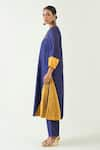 Shivani Bhargava_Yellow Cotton Silk Hand Embroidered Anaar Round Mohini Kurta _Online_at_Aza_Fashions