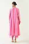 Shop_Shivani Bhargava_Pink Cotton Silk Hand Embroidered Thread Urvi A-line Kurta _at_Aza_Fashions