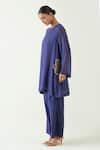 Shivani Bhargava_Purple Cotton Silk Hand Embroidered Dabka Round Siya Tunic _Online_at_Aza_Fashions