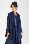 Buy_Amit Aggarwal_Blue Poplin Embellishment Sequin Applique Shawl Collar Metallic Placket Cape _Online_at_Aza_Fashions