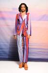 Buy_Ananya Agrawal Label_Purple Drawstring Waist Blazer And Pant Set _at_Aza_Fashions