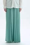 Buy_Aroka_Blue Modal Satin Plain Pleated Ella Pant _Online_at_Aza_Fashions