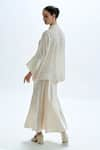 Buy_Aroka_Ivory Modal Satin Plain Collar Adira Kimono Shirt 