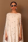 Buy_MATI_Off White 100% Cotton Embroidery Thread Boat Neck Club Dress _Online_at_Aza_Fashions