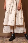 MATI_Off White 100% Cotton Embroidery Spade Pant _Online_at_Aza_Fashions