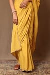 Buy_MATI_Yellow 100% Cotton Embroidery Zari Round Saree With Blouse _Online_at_Aza_Fashions