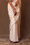 Shop_MATI_Off White 100% Cotton Embroidery Zari Round Heart Saree With Blouse _Online_at_Aza_Fashions