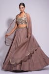 Buy_Shruti S_Purple Lehenga And Blouse Silk Embroidered Zari Square Waistline Set _Online_at_Aza_Fashions