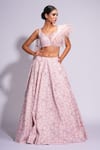 Buy_Shruti S_Pink Lehenga Silk Embroidered Sequin Round On Set _at_Aza_Fashions