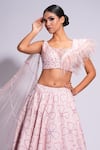 Buy_Shruti S_Pink Lehenga Silk Embroidered Sequin Round On Set 