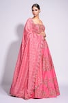 Shruti S_Pink Lehenga And Blouse Silk Embroidered Zardosi Square Floral Set _Online_at_Aza_Fashions