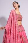 Shruti S_Pink Lehenga And Blouse Silk Embroidered Zardosi Square Floral Set _at_Aza_Fashions