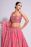 Buy_Shruti S_Pink Lehenga And Blouse Silk Embroidered Zardosi Square Floral Set 