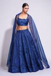 Buy_Shruti S_Blue Lehenga And Blouse Silk Embroidered Sequin Square Upcycled Set _Online_at_Aza_Fashions