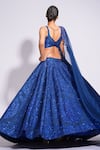 Shruti S_Blue Lehenga And Blouse Silk Embroidered Sequin Square Upcycled Set _at_Aza_Fashions