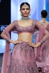 Buy_Awigna_Pink Net Embroidery Cutdana Square Neck Greece 3d Flora Lehenga Set 