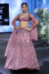 Shop_Awigna_Pink Net Embroidery Cutdana Square Neck Greece 3d Flora Lehenga Set 