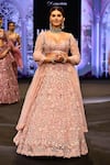 Shop_Awigna_Pink Net Embroidery Cutdana Sweetheart Neck Slovenia Ambrosia Lehenga Set _Online_at_Aza_Fashions