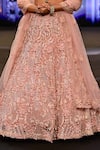 Buy_Awigna_Pink Net Embroidery Cutdana Sweetheart Neck Slovenia Ambrosia Lehenga Set 