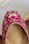 Amaryllis For Her_Pink Sequin Meher Fiore Vine Embroidered Juttis _at_Aza_Fashions