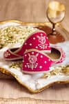 Shop_Amaryllis For Her_Pink Sequin Meher Fiore Vine Embroidered Juttis _Online_at_Aza_Fashions