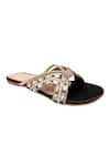 Buy_Colaba Causeway_Black Thread Crystal Embellished Flats _at_Aza_Fashions