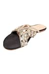 Colaba Causeway_Black Thread Crystal Embellished Flats _Online_at_Aza_Fashions