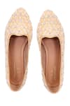 Shop_Colaba Causeway_Yellow Sequin Applique Embroidered Mules _at_Aza_Fashions