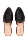 Shop_Colaba Causeway_Black Stitchline Thread Pointed Toe Mules _at_Aza_Fashions