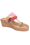 Buy_Colaba Causeway_Multi Color Bead Shades Of Rose Strap Embellished Wedges _at_Aza_Fashions