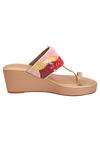 Colaba Causeway_Multi Color Bead Shades Of Rose Strap Embellished Wedges _Online_at_Aza_Fashions