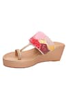 Buy_Colaba Causeway_Multi Color Bead Shades Of Rose Strap Embellished Wedges _Online_at_Aza_Fashions