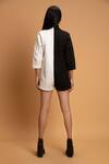 Shop_Khajoor Studio_White Lenzing Modal Satin Embellished Beads Shirt Day And Night Quilted Jumpsuit _at_Aza_Fashions