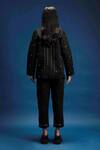Shop_Khajoor Studio_Black Modal, Satin Beads Open Neck Dancing Stars Quilted Jacket And Pant Set _at_Aza_Fashions