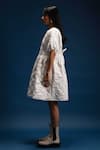 Buy_Khajoor Studio_White Beads Round Neck Baby Embellished Quilted Dress _Online_at_Aza_Fashions
