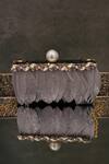 Buy_Adwita Bags & Jewels_Black Feather Kara And Crystal Embellished Clutch Bag _Online_at_Aza_Fashions