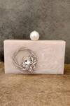 Buy_Adwita Bags & Jewels_White Crystal Saga Embellished Clutch Bag _at_Aza_Fashions