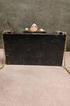 Shop_Adwita Bags & Jewels_Black Stone Theos Carved Metal Embellished Clutch Bag _at_Aza_Fashions