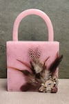 Buy_ADWITA BAGS & JEWELS_Pink Evil Eye Brooch And Feather Embellished Bag _at_Aza_Fashions