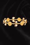 Shop_Suhani Pittie_White Crystals Coin And Embellished Bangle _at_Aza_Fashions