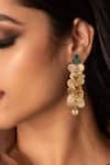 Buy_Suhani Pittie_Gold Plated Crystals, Stones Coin Cluster Earrings _at_Aza_Fashions